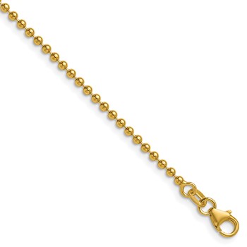 Herco 14K Polished 2.0mm Solid Beaded 22 Inch Chain