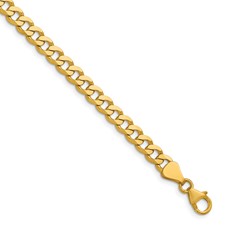 Image of Herco 14K Polished 5.55mm Solid Beveled Flat Curb 8 Inch Chain Bracelet