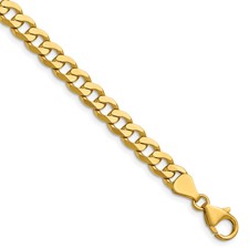 Image of Herco 14K Polished 6.5mm Solid Beveled Flat Curb 8 Inch Chain Bracelet