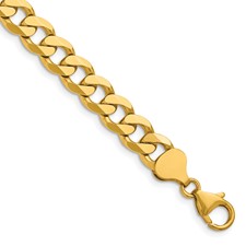 Image of Herco 14K Polished 7.75mm Solid Beveled Flat Curb 24 Inch Chain