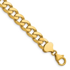 Image of Herco 14K Polished 8.2mm Solid Beveled Flat Curb 20 Inch Chain