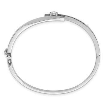 Herco 14K White Gold Polished Hinged Bangle Mounting — alternate view