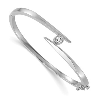 Herco 14K White Gold Polished Hinged Bangle Mounting