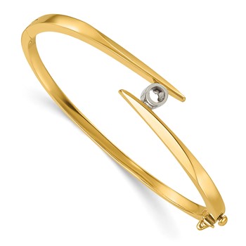 Herco 14K Two-tone Polished Hinged Bangle Mounting