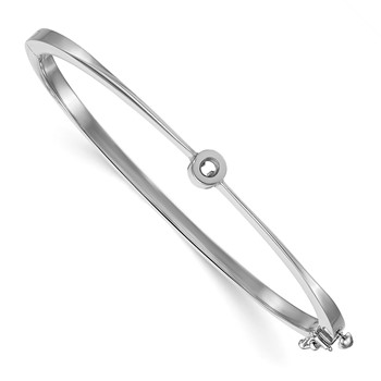 Herco 14K White Gold Polished Hinged Bangle Mounting