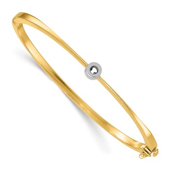 Herco 14K Two-tone Polished Hinged Bangle Mounting