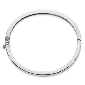 Herco 14K White Gold Polished Flat 5.2mm Solid 6.5in. Hinged Bangle — alternate view