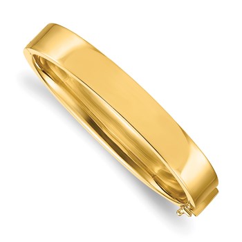 Herco 14K Polished Flat Extra Heavy 10.5mm Hinged Bangle