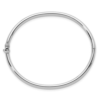 Herco 14K White Gold Polished 3mm Hinged Bangle — alternate view
