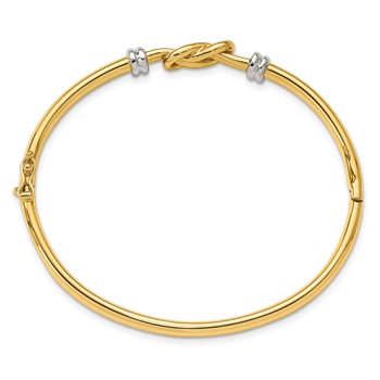 Herco 14K Two-Tone Knot Hinged Bangle — alternate view