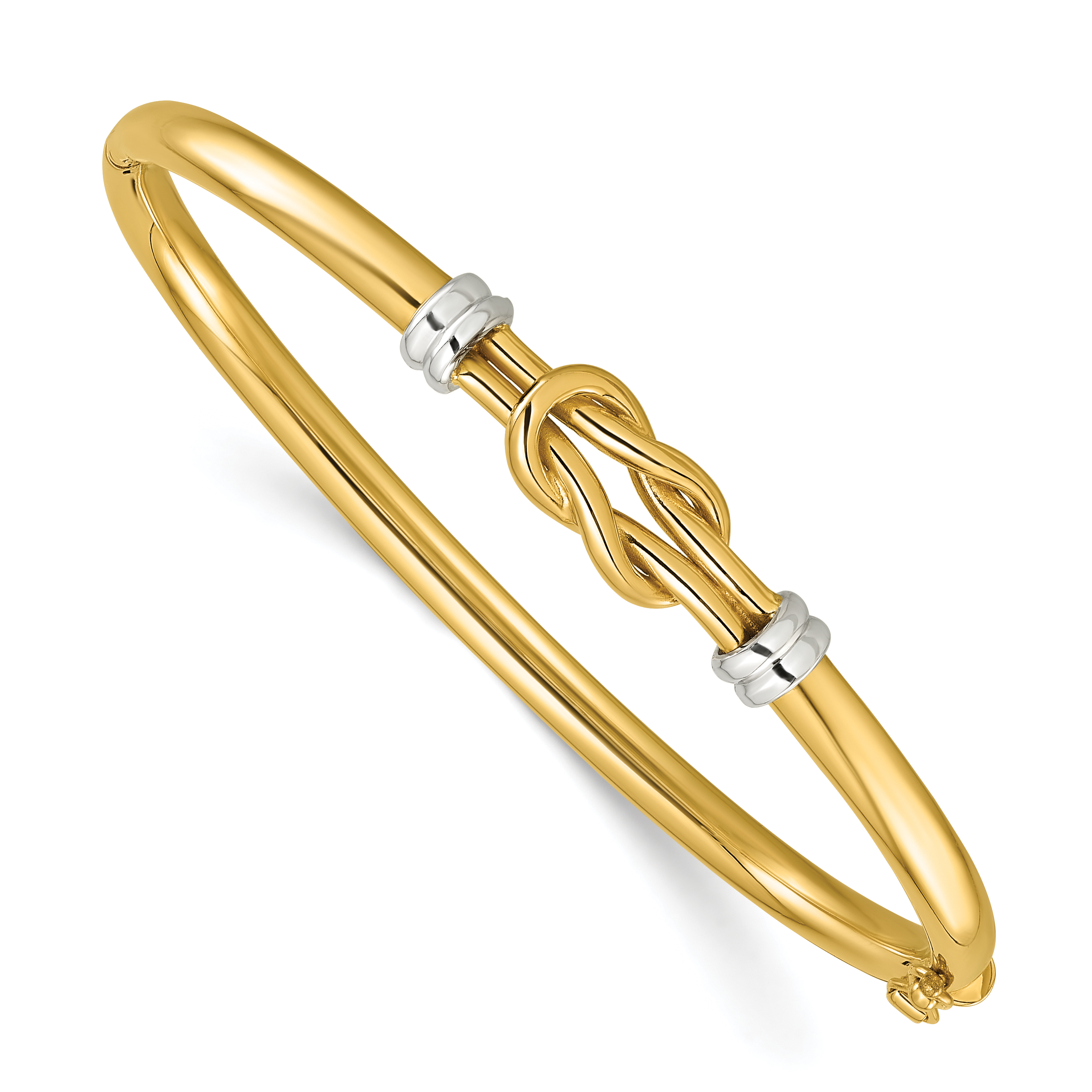 Herco 14K Two-Tone Knot Hinged Bangle - HERCO