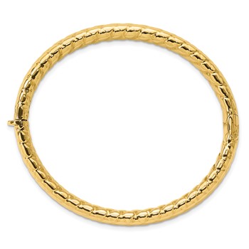 Herco 14K Polished and Grooved 8.3mm Hinged Bangle — alternate view