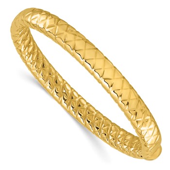 Herco 14K Polished and Grooved 8.3mm Hinged Bangle