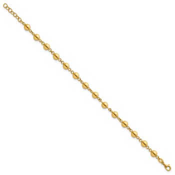 Herco 14K Polished 6mm Bead Station 7.5 Inch with .75 Inch Extension Bracelet — alternate view