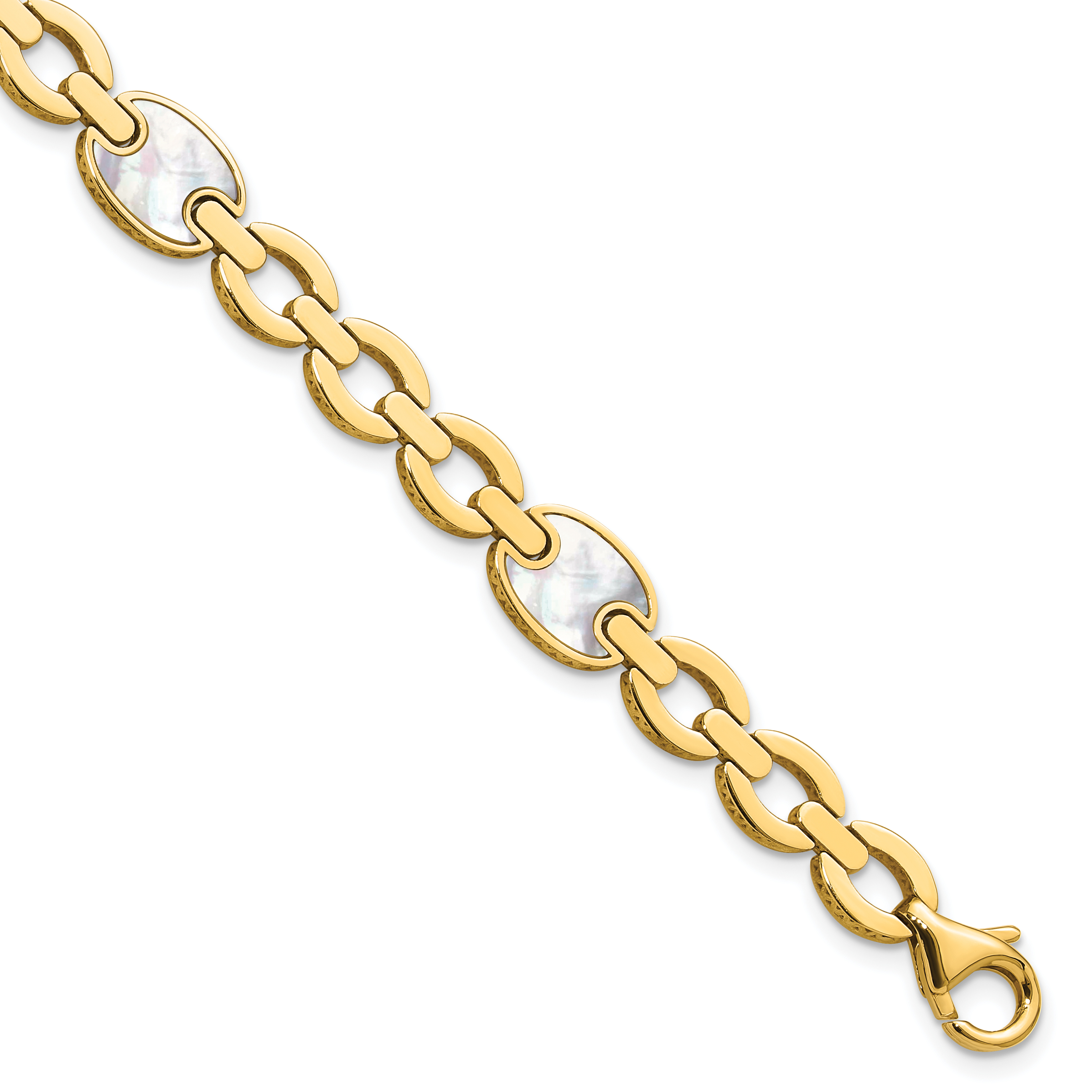 Herco 14K Polished & Twisted Onyx Oval Link Bracelet - HERCO