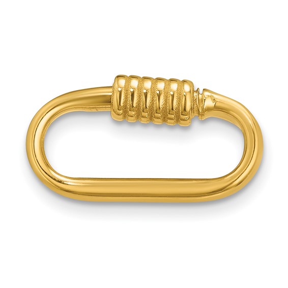 Herco 14K Polished & Grooved 20x10mm Oval Lock Clasp - HERCO