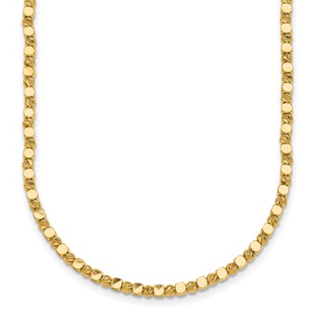 Herco 18K Polished and Diamond-cut 2.5mm Bead 18 inch Necklace