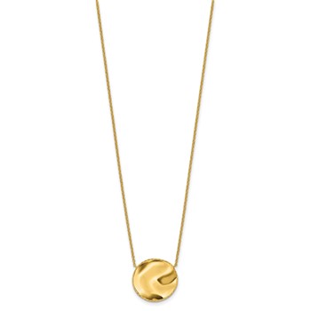 Herco 14K Polished Wavy Rope Edge Circle 18 inch Necklace — alternate view
