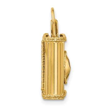 Herco 14K Polished and Textured 3-D Lock Pendant — alternate view