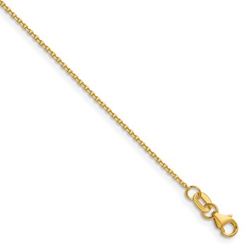 Herco 14K Polished 1.1mm Solid Diamond-cut Cable 22 Inch Chain