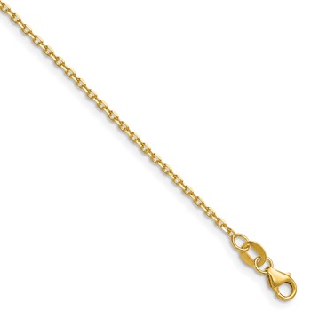 Herco 14K Polished 1.5mm Solid Diamond-cut Cable 22 Inch Chain