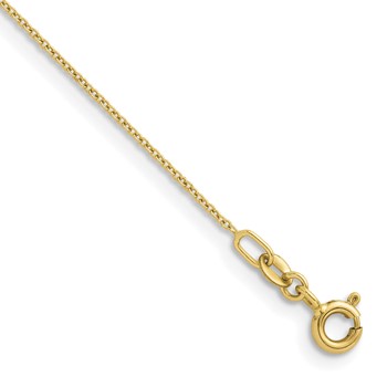 Herco 14K Polished 1.1mm Solid Cable 9 Inch Chain Anklet