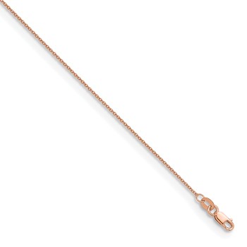 Herco 14K Rose Gold Polished 1.3mm Solid Cable 22 Inch Chain