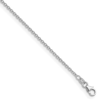 Herco 14K White Gold Rhodium-plated Polished 2.0mm Solid Cable 22 Inch Chain