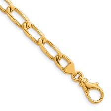 Image of Herco 14K Polished Solid 6.1mm Elongated Curb 20 Inch Chain