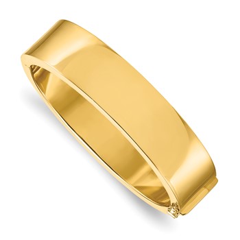 Herco 14K Polished Flat 15.8mm Hinged Bangle