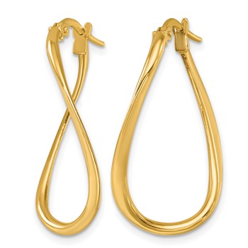 Herco 14K Polished and Twisted Oval Hoop Earrings — alternate view