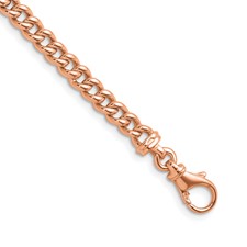 Image of Herco 14K Rose Gold Polished Solid 5.6mm Curb Chain (Per Inch)