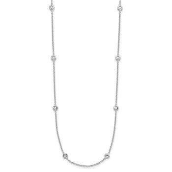 Herco 14K White Gold Diamond Stations 16 inch Necklace — alternate view