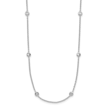 Herco 14K White Gold Diamond Stations 16 inch Necklace