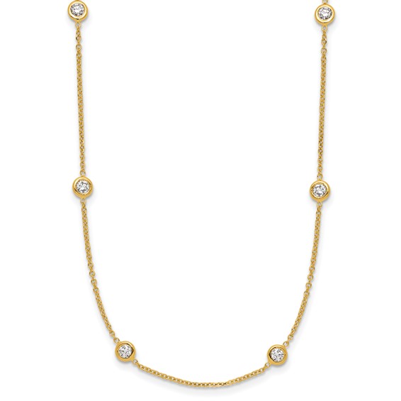 Herco 14K Diamond Stations 18 inch Necklace - HERCO