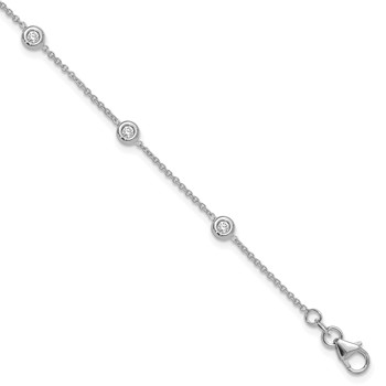 Herco 14K White Gold 1/2 carat Lab Grown Diamond VS+ F+ Six Station 7.25 inch Bracelet