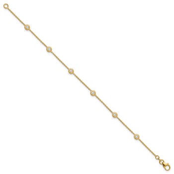 Herco 14K 1/2 carat Lab Grown Diamond VS+ F+ Six Station 7.25 inch Bracelet — alternate view