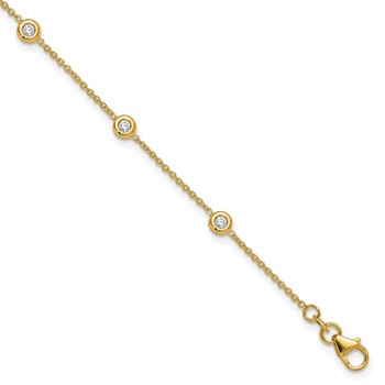 Herco 14K 1/2 carat Lab Grown Diamond VS+ F+ Six Station 7.25 inch Bracelet