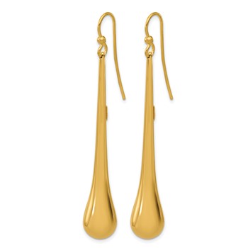 Herco 14K Polished Long Teardrop Shephard Hook Dangle Earrings — alternate view