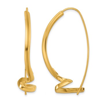 Herco 14K Polished Fancy Twisted Swirl Wire Threader Earrings