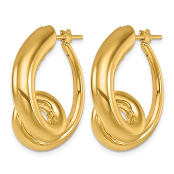 Herco 14K Polished and Twisted Fancy Round Hoop Earrings — alternate view