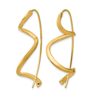 Herco 14K Polished Fancy Twisted Swirl Wire Threader Earrings — alternate view