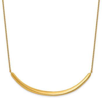 Herco 14K Polished Twisted Bar 16 Inch with 2 Inch Extension Necklace