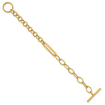 Herco 14K Polished Fancy Link 8 inch Toggle Bracelet — alternate view
