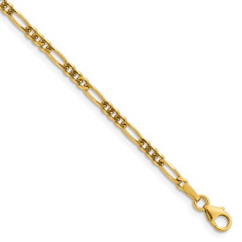 Herco 14K Polished 2.9mm Solid Figaro 20 Inch Chain