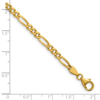 Herco 14K Polished 3.6mm Solid Figaro 8 Inch Chain Bracelet — alternate view