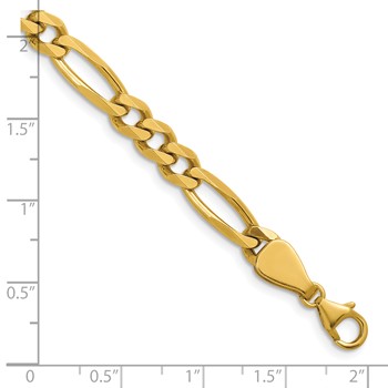 Herco 14K Polished 6.1mm Solid Figaro 8 Inch Chain Bracelet — alternate view