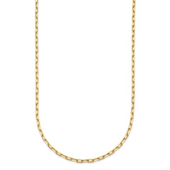 Herco 14K Polished and Diamond-cut 2.2mm Solid Flat Oval Link 22 Inch Chain