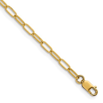 Herco 14K Polished 2.4mm Solid Flat Oval Link 22 Inch Chain