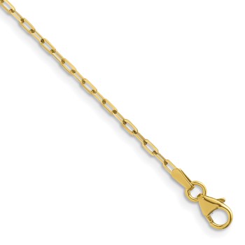 Herco 14K Polished and Diamond-cut 1.6mm Solid Flat Oval Link 16 Inch Chain
